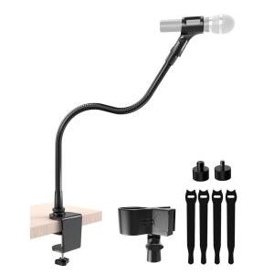 [미국배송] 책상용 ETOUR 19인치 구스넥 마이크 스탠드 - 튼튼한 테이블 클립이 있는 데스크탑 마이크 암 클램프 5/8인치 ~ 3/8인치 및 1/4인치 어댑터 포함 팟캐스트 강단 및 포디움 마이크 홀더 블랙에 이상적임