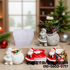 실리콘 화분 몰드 3D 크리스마스 산타 캐스팅 용품 캔디 컨테이너 파티 플래너 아트용