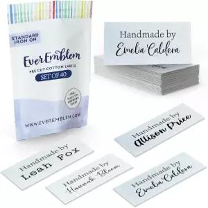 1 x2 맞춤형 재봉 라벨 40개 세트 면직물 태그 또는 다리미 퀼터 니트 공예에 이상적 세탁기 사용 가능