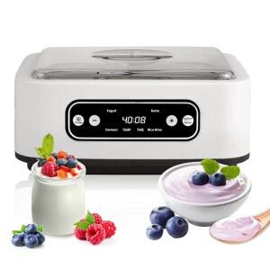 온도와 타이머를 조절 있는 디디모 요거트 메이커 1.7QT 스테인리스 스틸 그릭 머신 자동 낫토 막걸리 발효기 한 홈메이드 스낵을 위한 디지털 디스플레이(BPA
