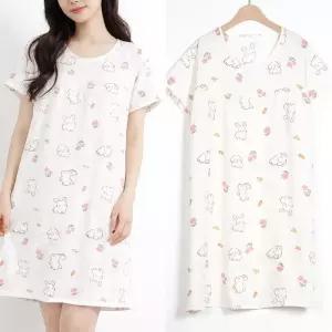 행복한 투엘 255.인조면 캐릭터 반팔원피스 홈웨어 잠옷 여름선물 숙면