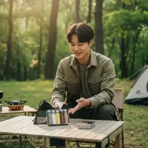 (색상 캠핑양념통세트)캠핑용 조미료 보관통 세트 휴대용 양념 소스 용기 파우치 포함