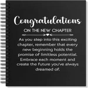 Juoqg 새 챕터 하드커버 160페이지 빈 나선형 노트북 동료를 위한 일자리 선물 승진 친구를 졸업 퇴직