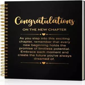 미스티 새로운 챕터 160 빈 페이지 금박 하드커버 나선형 노트북 학생 졸업 선물 동료 작별 새 일자리 승진