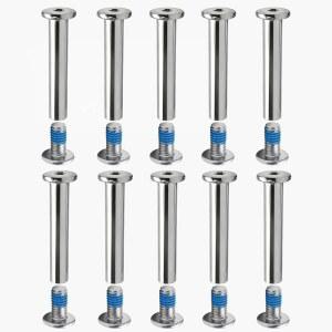 VortRACK 10개 인라인 스케이트 액슬 나사 - 6mm 축 직경(15/64') 롤러 블레이드 교체 휠 나사, 액슬용 30mm 길이 육각 소켓 실버 톤 금속 하드웨어