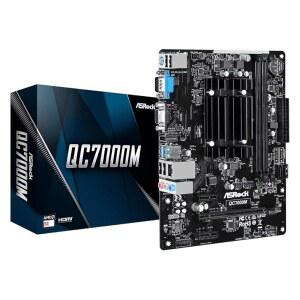 ASRock QC7000M AMD FT3b Carrizo-L E2-7110 쿼드코어 APU 마더보드 - DDR3 1600, 라데온 R2 그래픽, HDMI / D-Sub, USB 3.2 Gen1, SATA3, 기가비트 LAN, 7.1CH 오디오