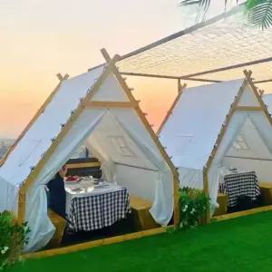 삼각 텐트 티피 테라스 쉘터 글램핑 우드 장박 인디언