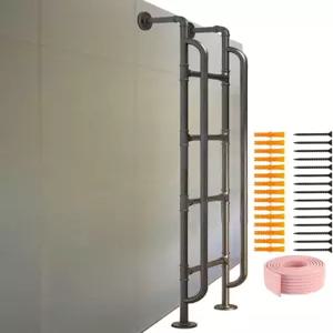 실내 로프트 침대 RV 기숙사 객실용 난간이 있는 맞춤형 금속 이층 사다리 1개블랙 107cm