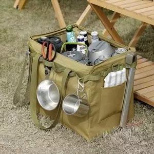 (색상 블랙)캠핑 수납 가방 취사도구 냄비 코펠 커트러리 주전자
