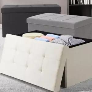 대형 접이식 현관 의자 수납형 직사각형 벤치 스툴 수납