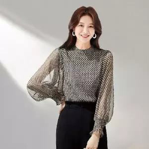 [NS홈쇼핑](우)시스루볼륨 소매 블라우스[35787882]