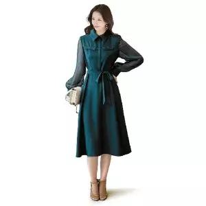 [NS홈쇼핑](삽)플로르 시스루 딥그린 원피스[35787911]