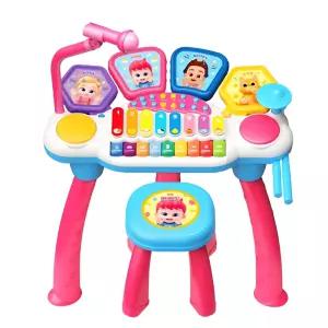 조카선물 베베핀 의자세트 4in1 마이크 드럼 키보드 24개월 리듬감발달 멜로디완구