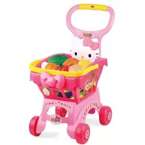 4세여아 헬로키티 18종 과일소품 핑크 쇼핑카트 시장놀이 생일선물 유치원생