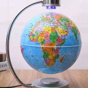 떠있는 자석지구본 8인치 스탠드 무드등 인테 장식 램프 세계지도