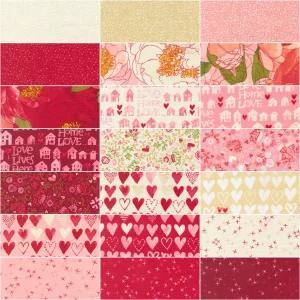 달링 모란 레이어 케이크 로빈 피킨스의 10인치 프리컷 패브릭 퀼트 스퀘어 42개