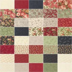 앰비언트 레이어 케이크 3자매가 만든 10인치 프리컷 패브릭 퀼트 스퀘어 42개
