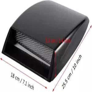 에어 인테이크 스쿱 유니버설 자동차 장식 트럭용 후드 스티커 ABS 보닛 통풍구 커버 후드(블랙)