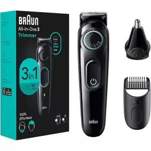 코털제거기 트리머 귀털 수염 귀 헤어 및 코 3 울트라 브라운 3in1 블레이드