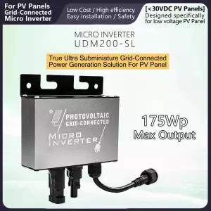 MPPT 마이크로 그리드 타이 인버터 200W 150W 100W 발코니 태양계 DC12-30V PV/12V-24V 배터리 입력