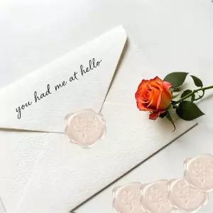 60개 왁스 씰 스티커 세트(1팩에 3개 디자인) - 청첩장 봉투 선물 포장용 접착식 지원 우아한 꽃무늬