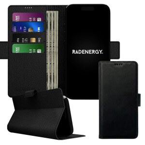 범용 emf 차단 가죽 지갑 폰 포함, 케이스, 미디엄) 카드 케이스 휴대폰 플립 방사선 홀더 방지 (블랙, 폴리오 보호,