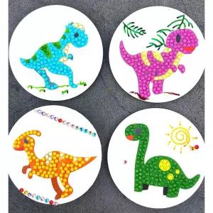 보석십자수 브라키오 티라노 공룡 뱃지만들기 방학놀이 엄마표미술 문화강좌 취미공예