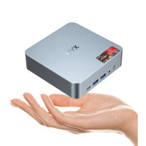 WVX 게이밍 미니 PC AMD Ryzen 6600H(i7-11800H 4.5Ghz 6C 12T에 해당), 16 /32+512GB 소형 컴퓨터 듀얼 LAN, 마이크로 데스크톱 컴퓨터는 4K 디스플레이 4X USB 3.2 WiFi6 블루투스 5.2 지원