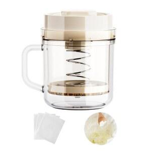 다휘텍스 그릭 요거트 스트레이너 퀵 메이커 1100ml 초미세 메쉬 백 3개 BPA 프리 소용량 홈메이드 (1쿼트)