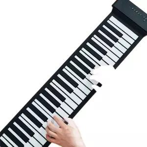접이식피아노 롤건반 연습용 악기 블랙 키 전자키보드 스피커)이어폰 (내장