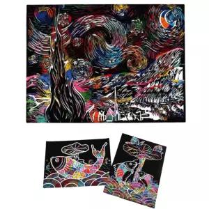 4set 초등 유아 세계명화 민화 스크래치도안 미술 수업교구