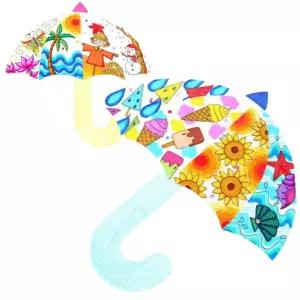 5set 여름 무지 하드보드지 종이우산꾸미기 6살 교육 행사 7세