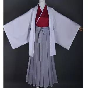 무사 유니폼 공연 남자기모노 레드 의상 사무라이 복장