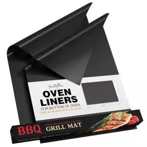 PrettyCare 오븐 바닥용 오븐 라이너 - 2팩 대형 튼튼한 매트, 43.2 x 63.5cm(17 x 25인치) 논스틱 재사용