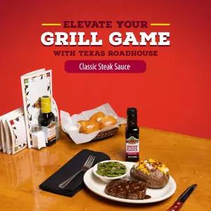 텍사스 로드하우스 클래식 스테이크 소스 12온스. 병 완벽한 마리네이드 또는 디핑 식초 양파 마늘로 만든