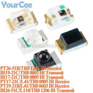 20pcs PT26-51B/TR8 IR26-51C/L110/TR8 IR19-21C PT17 1206 0805 0603 940nm IR 수신 헤드 적외선 방출 송