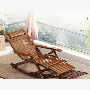 대나무 흔들의자 접이식 안락 휴식 독서 낮잠 서재 쿠션 거실 발코니 클래식 리클라이너