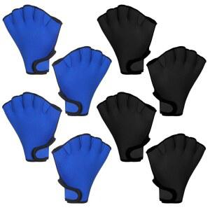 유르좀 4켤레 웹드 트레이닝 장갑 남성용 방수 에어로빅 스트랩이 손목 수중 수영 여성용