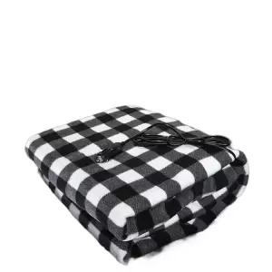 캠핑 전기담요 차박이불 휴대용 무릎 담요 블랙화이트 격자 체크 매트 온열 캠핑용 차박용
