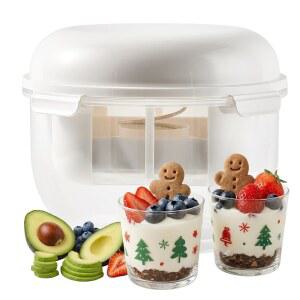 그릭 요거트 스트레이너 스프링 프레스가 포함된 2QT 초미세 메쉬 필터 케퍼 견과류 및 두유 가정용 주방용 BPA 프리 대형 용기 다기능