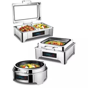 전기보온 냄비 업소용 원형 온도조절 가열 음식 워머기 수프 스프 보온 차핑디쉬 뚜껑