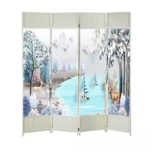 명절 병풍 스크린 전통 매화 커버 제사 제사용병풍 가림막 한옥 소형 대나무 차례 소품