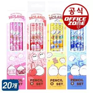 몰랑이 연필 B 4본 세트 20개 캐릭터 문구 팬시 생일 선물 답례품 학원 홍보 단체 행사 2294359 오피스존 J