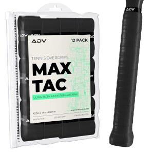 ADV MaxTac 끈적끈적한 테니스 오버그립 - 논슬립 프로 블랙) 라켓 12팩 매우 쉬운 테이프(12팩 사용하기 그립 면도기처럼 얇고