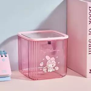 산리오 마이멜로디 투명 원터치 휴지통 미니 탁상용 쓰레기통