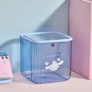 산리오 시나모롤 투명 원터치 휴지통 탁상용 미니 쓰레기통 캐릭터 소품