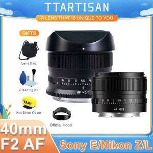 TTArtisan 40mm F2 풀프레임 자동 초점 AF 대구경 렌즈 소니 E FE 니콘 Z L 마운트 A7CII A7R A7M Z6 Z6III