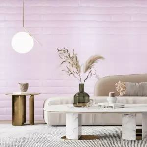 단열폼블럭 3D벽돌 시트지 핑크 2.5m 셀프 인테리어 벽지 스티커