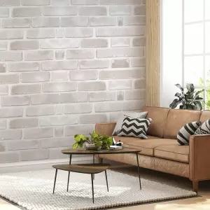 셀프 인테리어 파벽돌 시트지 50cm 10m 화이트 입체 벽지