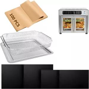 에메릴 라 26Qt 초대형 베이킹 팬 세트 스테인리스 스틸 시트 바구니 오븐용 양피지 테플론 매트와